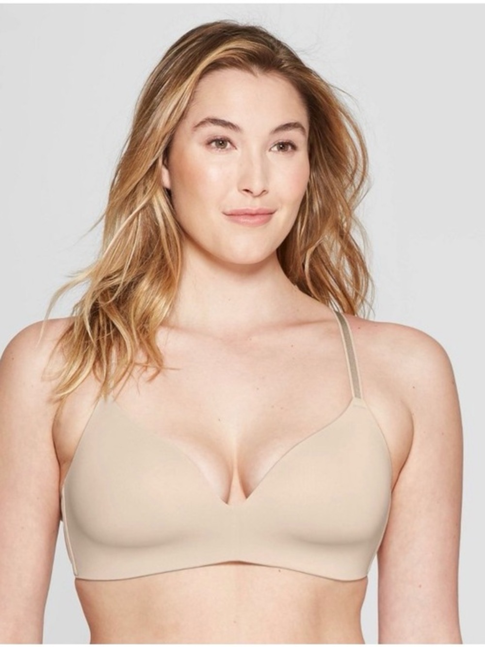 NWT Auden Lightly Lined Wirefree Convertible Bra Nude Women’s Plus size 46C